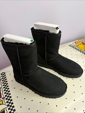 UGG Black Suede Shearling Boots